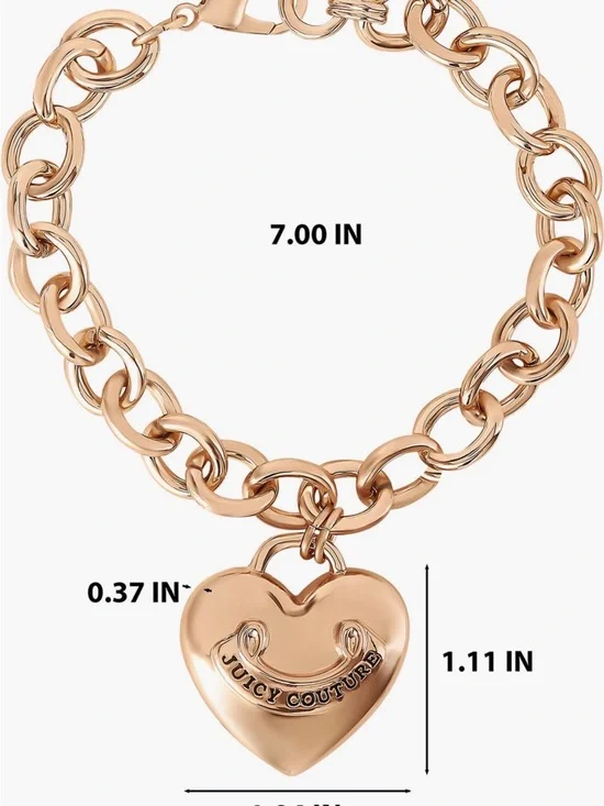 Juicy Couture Gold-Tone Chain Bracelet with Heart Charm - Picture 4 of 4